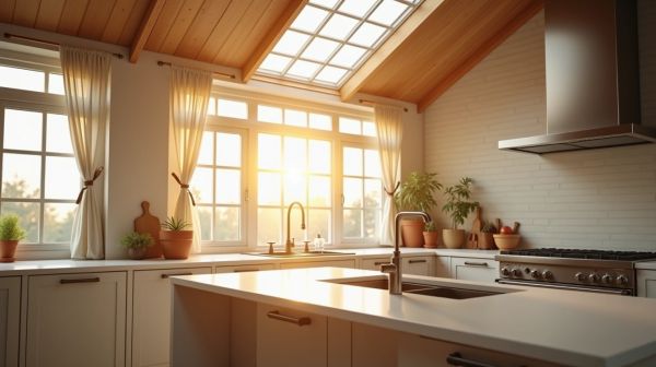 Manual opening skylights enhance air circulation and lighting
